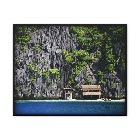 Landscape Photography - Beach Huts - Coron, Palawan, Philippines -  8" x 10" or 16" x 20", Matte Canvas, Stretched