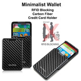 Minimalist  RFID Blocking Carbon Fiber Credit ID Card Holder Wallet